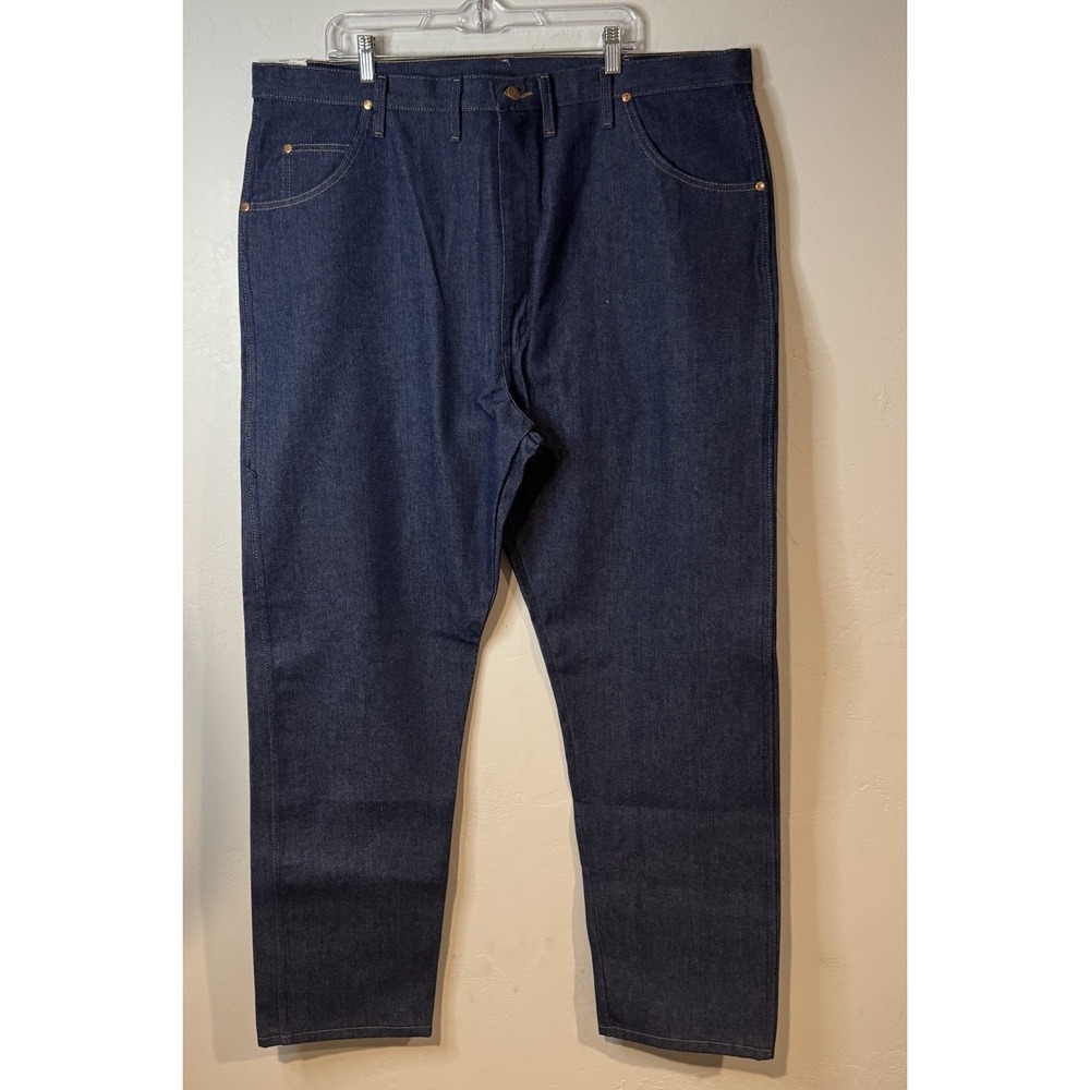 Wrangler Jeans Mens 44x34 Dark Wash Relaxed Fit 31MWZ Cowboy Cut Western Denim - Picture 2 of 9